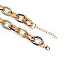 Colorful Aluminum Enamel Cable Chain Necklace for Women NJEW-TAC0001-006-2