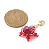 Tortoise Glass Bead Pendants Decorations HJEW-MZ00025-3