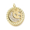 Brass Micro Pave Clear Cubic Zirconia Charms KK-V011-53G-1