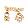 Rack Plating Brass Connector Charms KK-C240-01G-2