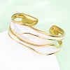 304 Stainless Steel Enamel Bangles for Women BJEW-D306-04G-1