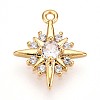 Brass Micro Pave Clear Cubic Zirconia Pendants X1-KK-T075-24G-1