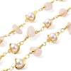 Handmade Natural Rose Quartz Chip Beaded Chains CHC-M024-22G-04-1-1