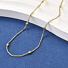 2.5MM Brass Round Ball Box Chain Necklaces NJEW-M108-38G-1