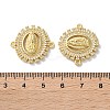 Rack Plating Brass Cubic Zirconia Virgin Mary Oval Connector Charms KK-C084-35C-G-3