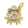 Marine Theme Rack Plating Brass Micro Pave Cubic Zirconia Pendants X-KK-I718-28G-01-1
