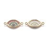 Brass Micro Pave Cubic Zirconia Links connectors ZIRC-K081-05G-1
