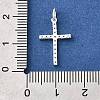925 Sterling Silver Micro Pave Clear Cubic Zirconia Pendants STER-F059-04S-3