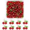 50Pcs Glass Pendants PALLOY-FS00037-1