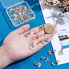 40Pcs 5 Colors Glass Pendants PALLOY-PH01816-3