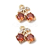 Brass Micro Pave Cubic Zirconia Pendants KK-A259-22G-03-1