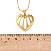 304 Stainless Steel & Natural White Shell Hollow Heart Pendant Necklaces for Women SA-CBAD22F-06G-3