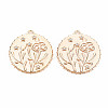Brass Micro Pave Clear Cubic Zirconia Pendants KK-S364-189-1