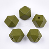 Painted Natural Wooden Beads WOOD-Q040-017A-05-1