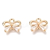 Brass Micro Pave Clear Cubic Zirconia Links Connectors ZIRC-H116-02G-1