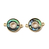 Natural Paua Shell Ring Connector Charms KK-G538-10G-1