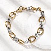 304 Stainless Steel Oval Link Chain Bracelets for Women BJEW-D377-01A-3