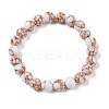 Synthetic Turquoise(Dyed) Round Beaded Stretch Bracelets G-U005-01B-08-1