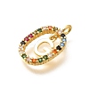 Brass Micro Pave Cubic Zirconia Pendants ZIRC-P123-01G-G02-2