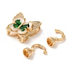 Brass Micro Pave Cubic Zirconia Fold Over Clasps KK-A227-36G-2