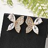Butterfly Brass Micro Pave Clear Cubic Zirconia Stud Earrings for Women EJEW-G428-08G-2