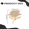 1Pc Rose Zinc Alloy Rhinestone Brooches JEWB-LP0004-27-2