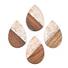 Transparent Resin & Walnut Wood Big Pendants RESI-T058-05N-1