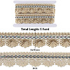5 Yards Ethnic Style Polyester Organza Fan Shaped Lace Ribbon OCOR-CY0001-18-2