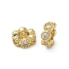 Brass Micro Pave Cubic Zirconia Beads KK-B142-18G-2