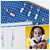 11Pcs Rainbow ABS Plastic Imitation Pearl Beaded Crochet Lobster Clasp Charms HJEW-AB00219-4