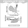 2Pcs 304 Stainless Steel Pendants STAS-LP0003-77-2