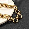 304 Stainless Steel Flat Round Link Chain Bracelets for Women BJEW-R021-08G-3