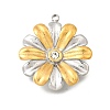 304 Stainless Steel & Rhinestone Pendants STAS-M123-02A-PG-1