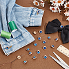 20Pcs 1-Hole Flat Round Zinc Alloy Rhinestones Buttons ALRI-NB0001-20C-4