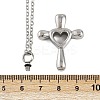 304 Stainless Steel Heart Cross Pendant Pet Urn Ashes Necklaces LS-NJEW-S455-05P-6