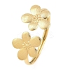 304 Stainless Steel Flower Cuff Bangles for Women LS-BJEW-A154-02B-G-2