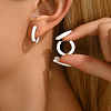 201 Stainless Steel Enamel Hoop Earrings for Wome TC6107-1-1