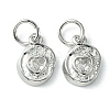 Rack Plating Brass Micro Pave Cubic Zirconia Pendants KK-K332-11P-1