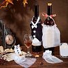 2 Sets 2 Style Organza & Cloth Bride and Groom Wine Bottle Cover AJEW-CA0002-44-4