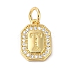Real 18K Gold Plated Brass Micro Pave Clear Cubic Zirconia Pendants KK-L216-002G-T-1