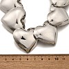 Iron 3D Heart Link Chain Choker Necklaces for Women NJEW-V003-02P-3