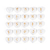 25Pcs Natural Quartz Crystal Heart Rune Stones with Elder Futhark Alphabet Engraved G-T144-02C-2