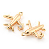 Brass Micro Pave Cubic Zirconia Charms KK-E090-10G-2