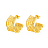 French Retro 304 Stainless Steel C-shaped Stud Earrings VD7473-5
