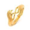 Ion Plating(IP) 304 Stainless Steel Hand Finger Rings for Women RJEW-S414-52B-G-1