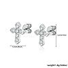 Rhodium Plated 925 Sterling Silver Micro Pave Cubic Zirconia Stud Earrings CN4447-1-5