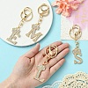 Golden Alloy Rhinestone Keychain KEYC-YW00105-01-6