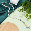 Imitated Pearl Acrylic & Alloy Pendant Decorations HJEW-MA00035-4