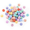 100Pcs 10 Colors Food Grade Eco-Friendly Silicone Focal Beads SIL-TA0001-28-3