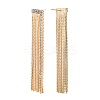 Clear Cubic Zirconia Chain Tassel Dangle Stud Earrings X-EJEW-G321-19G-2